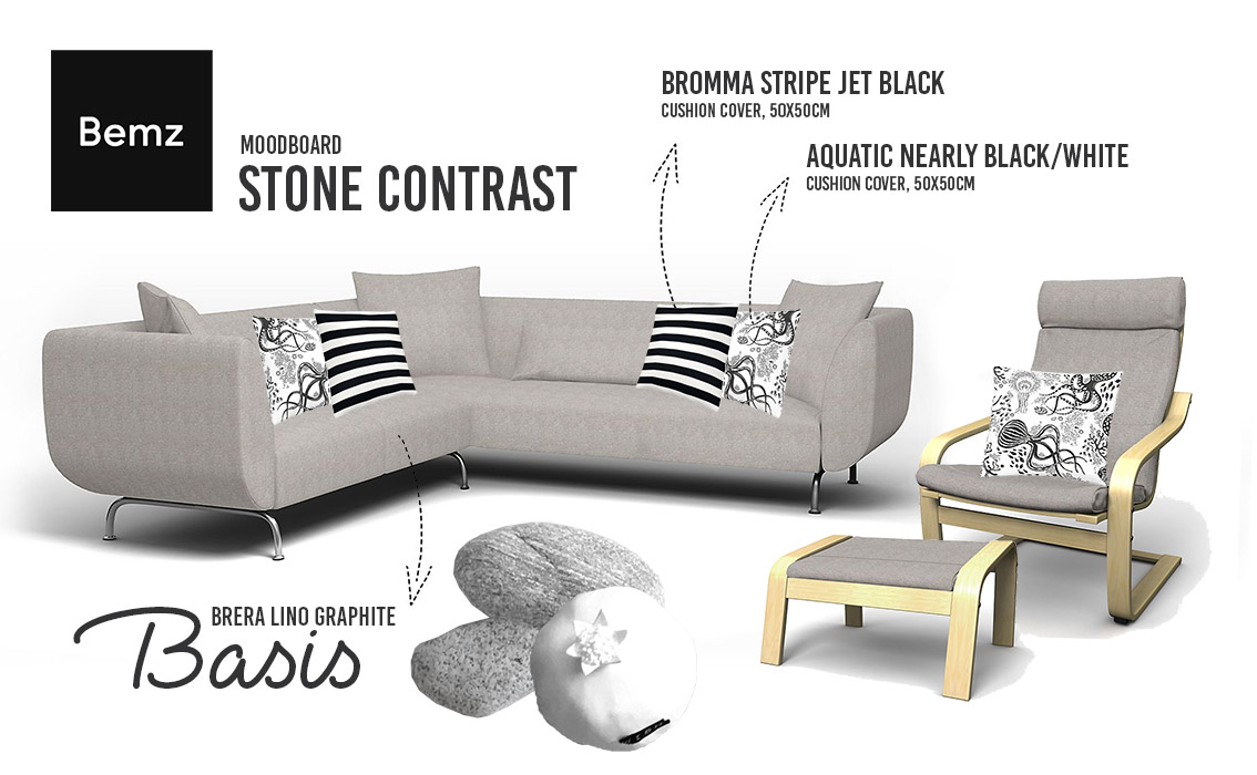 BEMZ IKEA Strömstad Sofa Makeover Brera Lino Graphite by fraumau.de